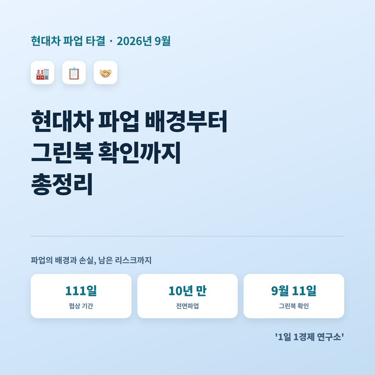 현대차 파업 배경부터 그린북 확인까지 총정리