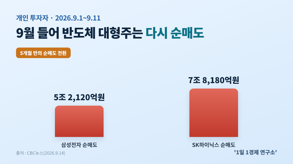 9월 개인 투자자 삼성전자·SK하이닉스 순매도 전환