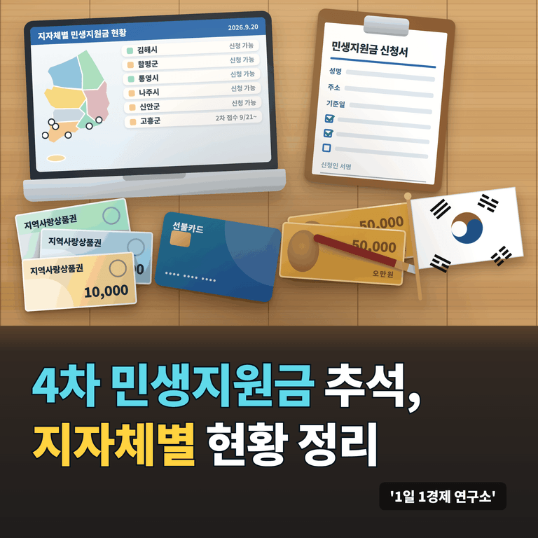 4차 민생지원금 추석, 지자체별 현황 정리