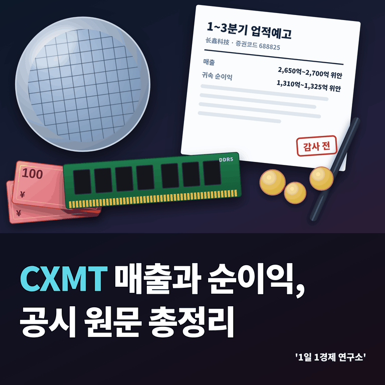 CXMT 매출과 순이익, 공시 원문 총정리