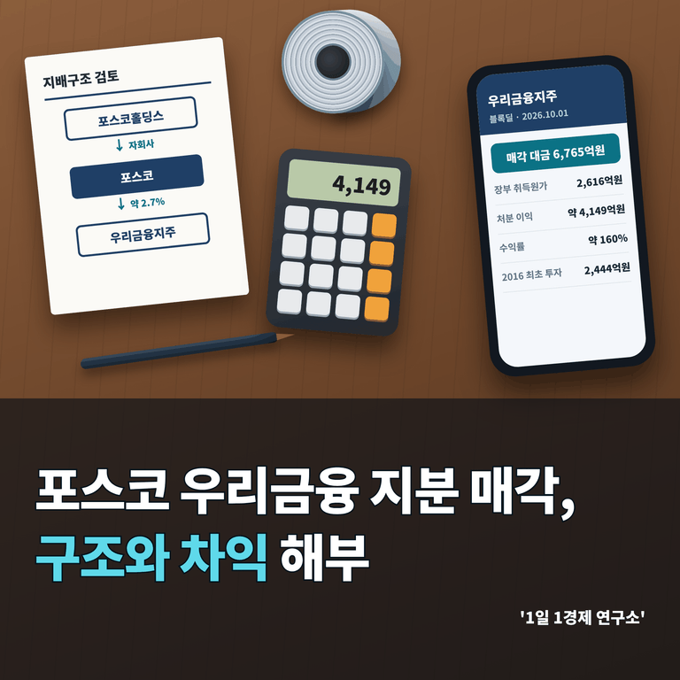 포스코 우리금융 지분 매각, 구조와 차익 해부